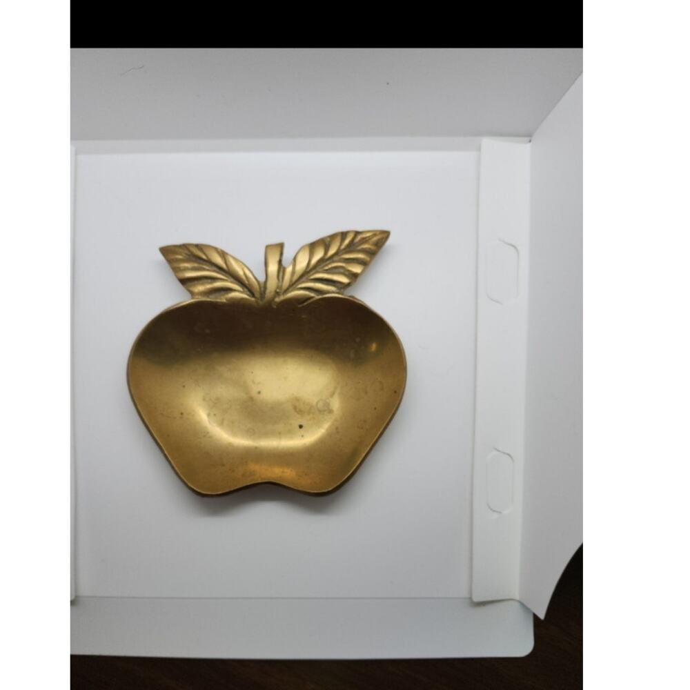 Crowning Touch brass apple trinket dish